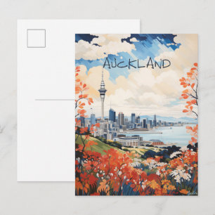 Postal Estética de la ciudad de arte de viaje de Auckland