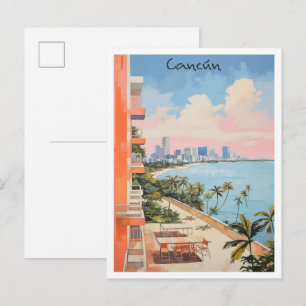 Postal Estética de la ciudad de Cancun México Viajes