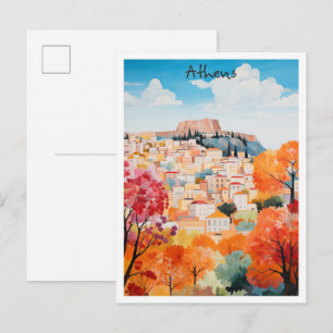 Postal Estética de la ciudad de viaje Atenas Grecia