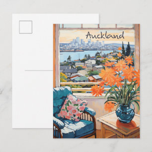 Postal Estética de la ciudad de viaje Auckland Nueva Zela