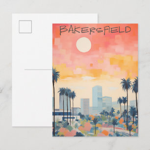 Postal Estética de la ciudad de viaje Bakersfield Califor