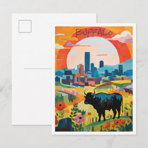 Postal Estética de la ciudad de viaje Búfalo Nueva York