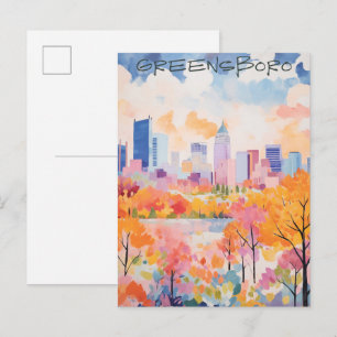 Postal Estética de la ciudad de viaje Greensboro Carolina