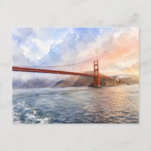 Postal Estética de la Costa Oeste Puente Golden Gate Rega