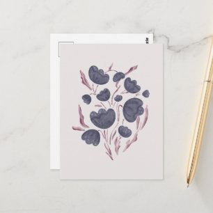 Postal Estética de la flor morada oscura