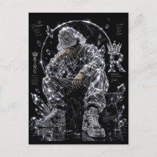 Postal Estética de Streetwear Diamante Mentalidad de Rey