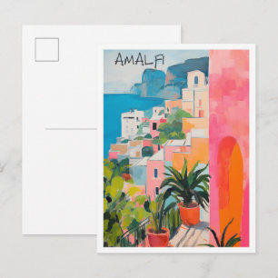 Postal Estética de viaje Amalfi Italia Ciudad