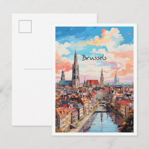 Postal Estética de viaje Bruselas Bélgica
