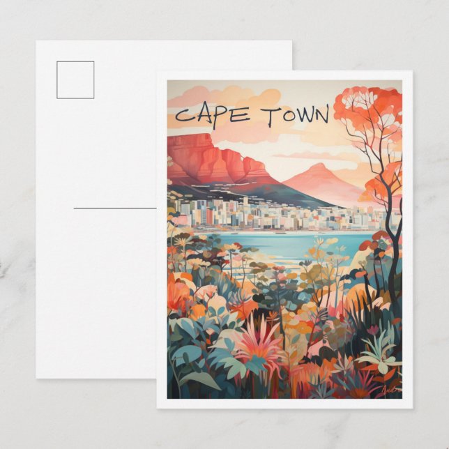 Postal Estética de viaje Ciudad del Cabo (Anverso / Reverso)