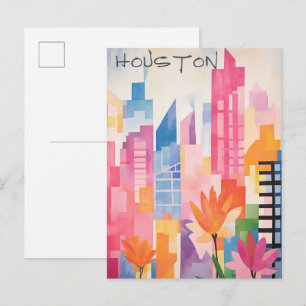 Postal Estética de viaje de la ciudad de Houston Texas