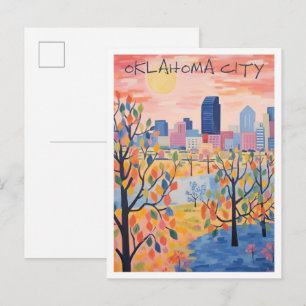 Postal Estética de viaje de la ciudad de Oklahoma