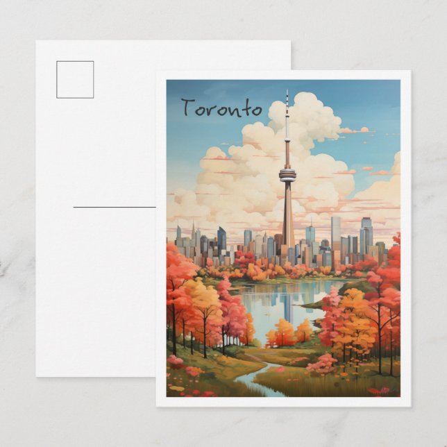 Postal Estética de viaje Toronto Canadá (Anverso / Reverso)