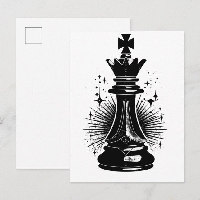 Postal Estética surreal Símbolo de ajedrez (Anverso / Reverso)