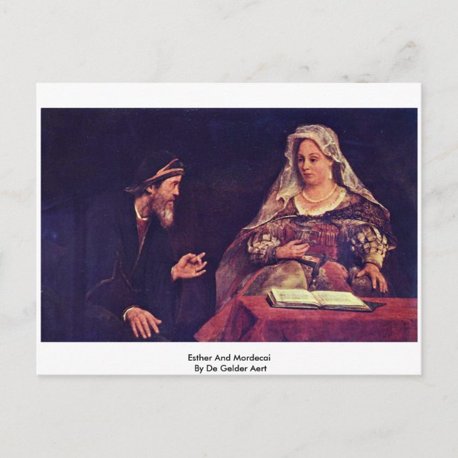 Postal Esther y Mordecai By De Gelder Aert (Anverso)
