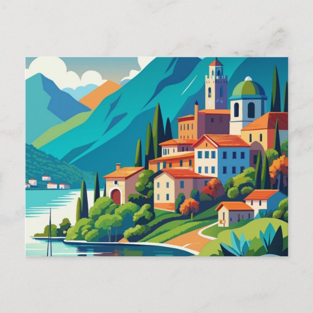 Postal Estilista del lago Como (Anverso)