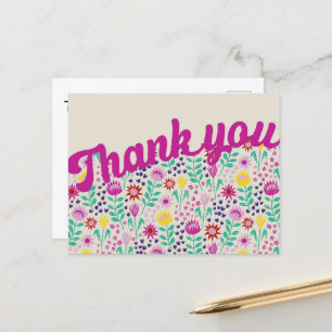 Postal Estilizado Protea Floral Millefleur Gracias
