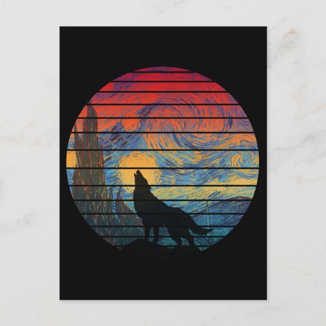 POSTAL ESTILO ABSTRACTO DE WOLF HOWLING (Anverso)