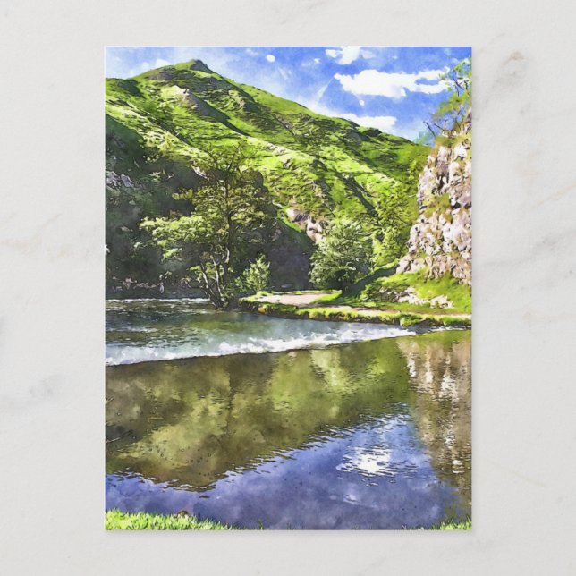 Postal Estilo acuarela del distrito máximo (Anverso)