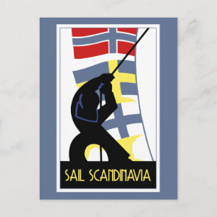 Postal Estilo Art deco vectorial retro Escandinavia