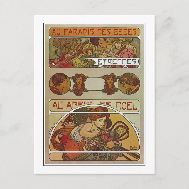 Postal Estilo Art Nouveau, Mucha (Anverso)