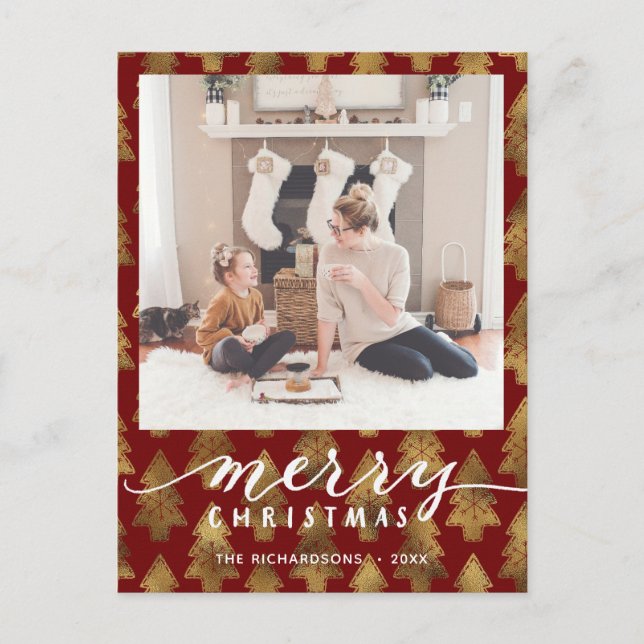 Postal Estilo Búfalo Moderno Tapa Elegante Guión MERRY Si (Anverso)