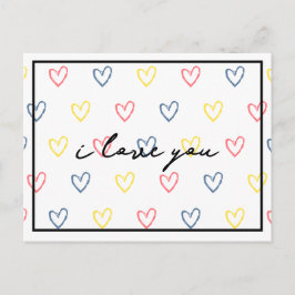 Postal Estilo Corazones Lindos 1
