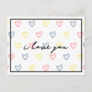 Postal Estilo Corazones Lindos 1