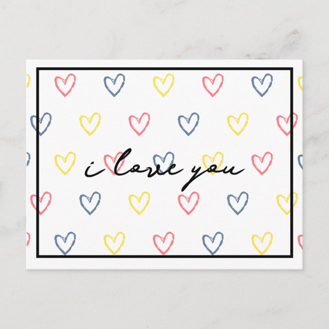 Postal Estilo Corazones Lindos 1 (Anverso)