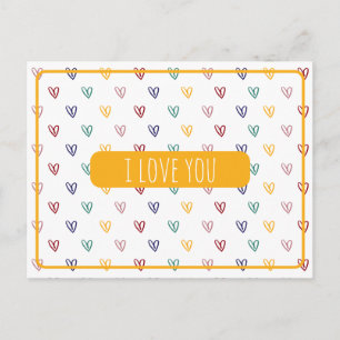 Postal Estilo Corazones Lindos 2
