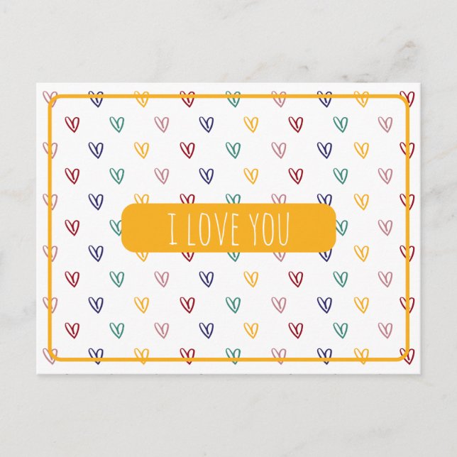 Postal Estilo Corazones Lindos 2 (Anverso)