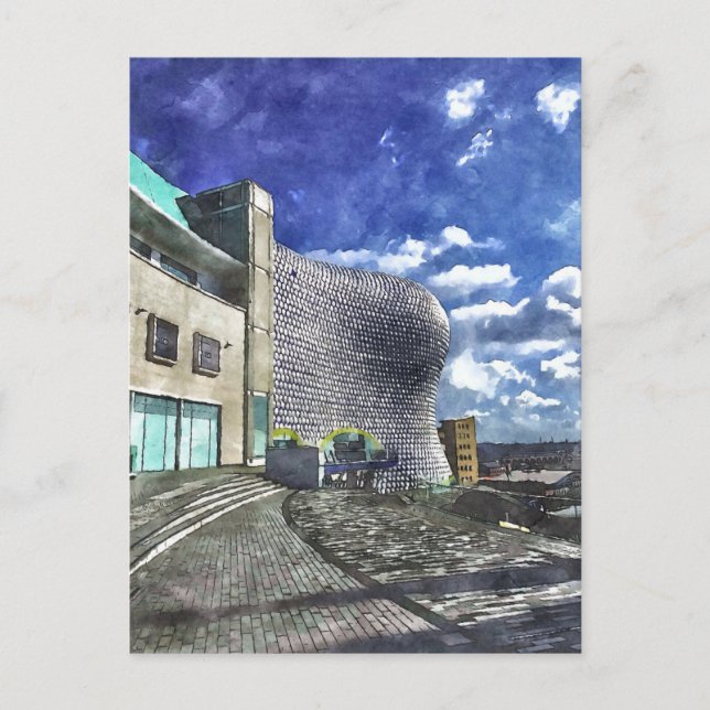 Postal Estilo de acuarela de Birmingham (Anverso)