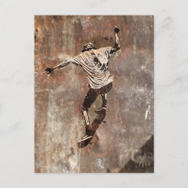 Postal Estilo de arte de la calle Skateboarder