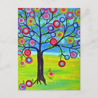 Postal Estilo de arte folclórico mexicano Árbol de vida