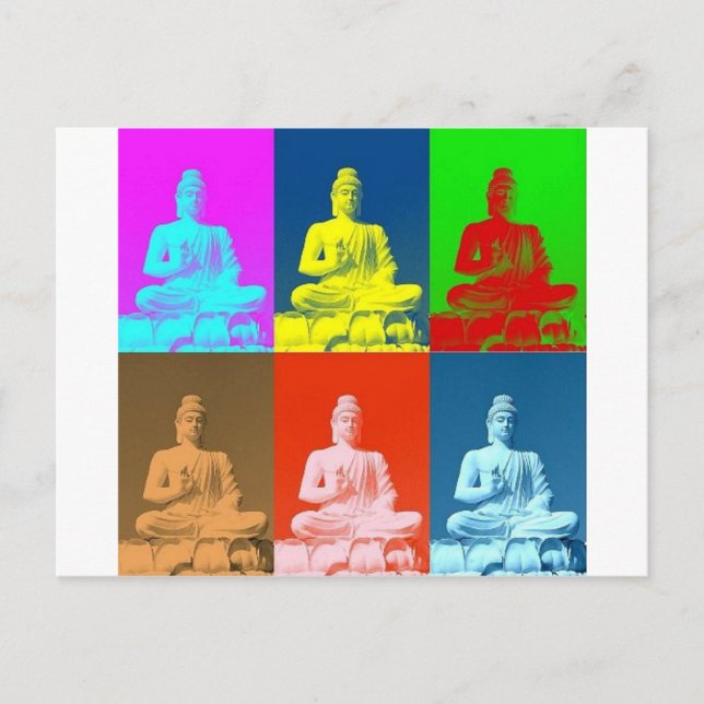 Postal Estilo de arte pop de Buda (Anverso)