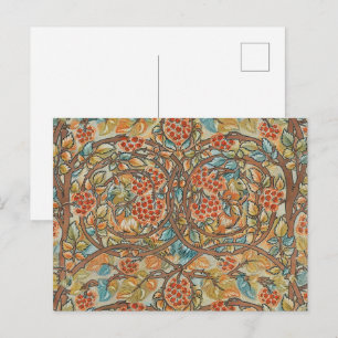 Postal Estilo de cabaña acogedora de ardilla floral de Wi