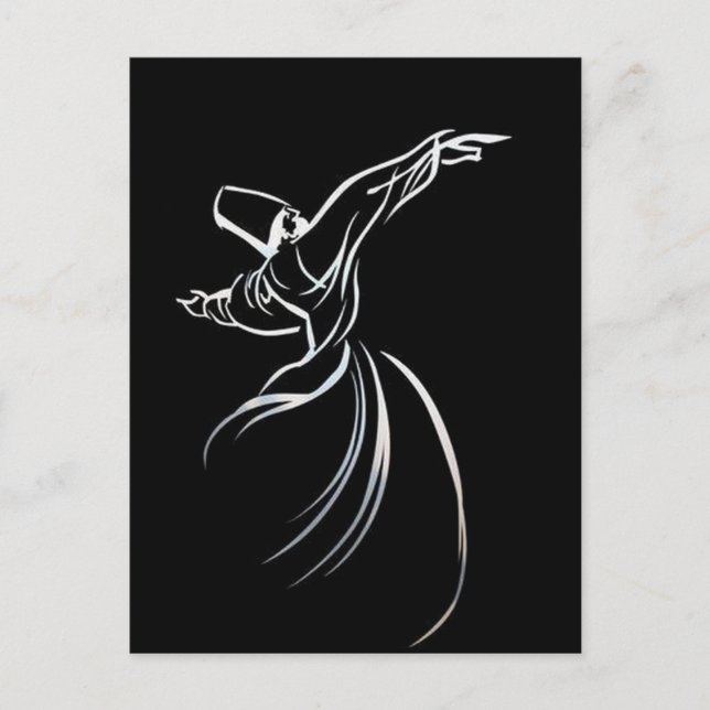 Postal Estilo De Calligrafía De Dibujo De Línea Dervish E (Anverso)