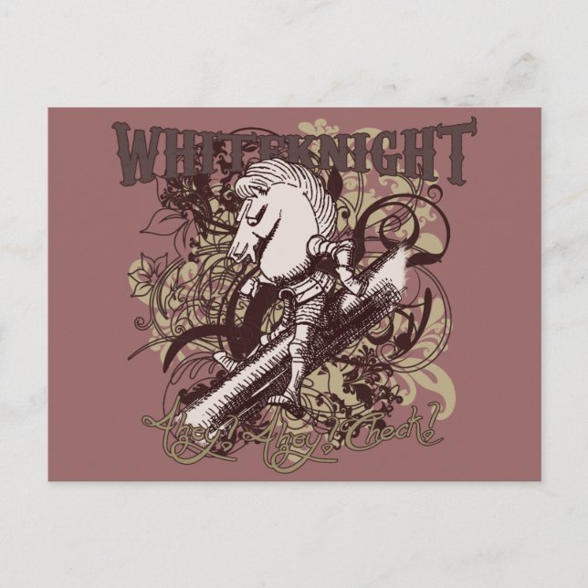 Postal Estilo de carnaval Caballero Blanco (Anverso)