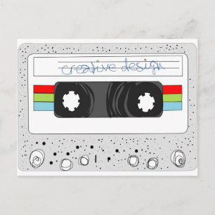 Postal Estilo de cinta de casete 80s retro