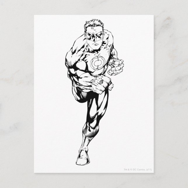 Postal Estilo de cómic - Corriendo, negro y blanco (Anverso)