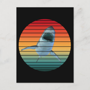 Postal estilo de cosecha de tiburones