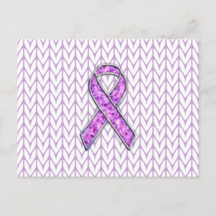Postal Estilo de Cristal Rosa Cinta de Concienciación Tej