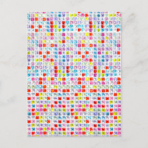 Postal Estilo de Diamantes de imitación mosaicos multicol