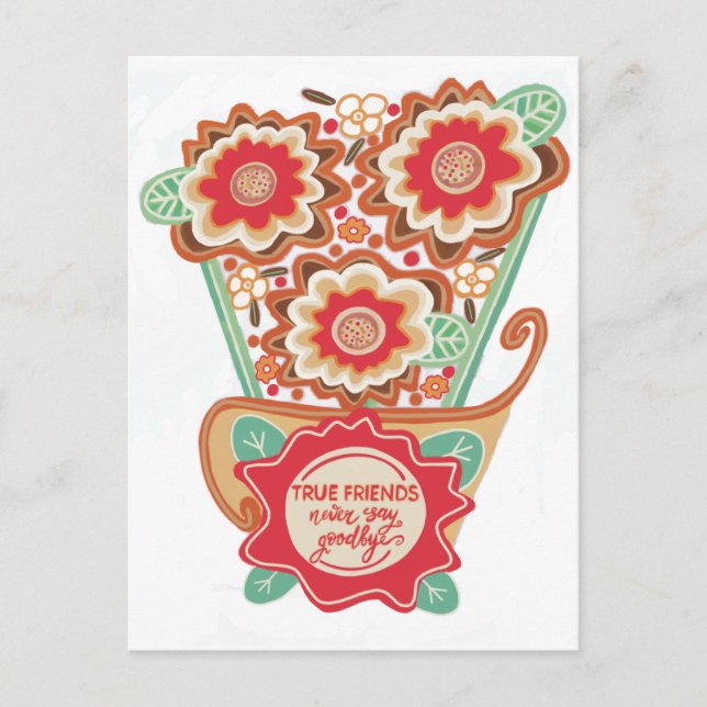 Postal Estilo de diseño floral único (Anverso)