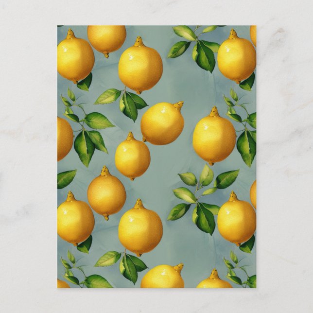 Postal Estilo de época Lemons Patrón Papel de escritorio  (Anverso)