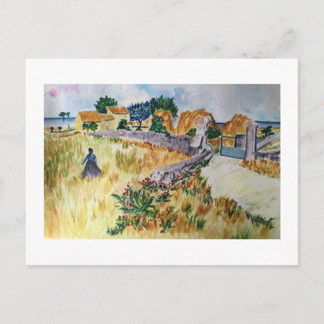 Postal Estilo de granja provenzal Van Gogh (Anverso)