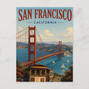 Postal ❤️ Estilo de horizonte de San Francisco Golden Gat