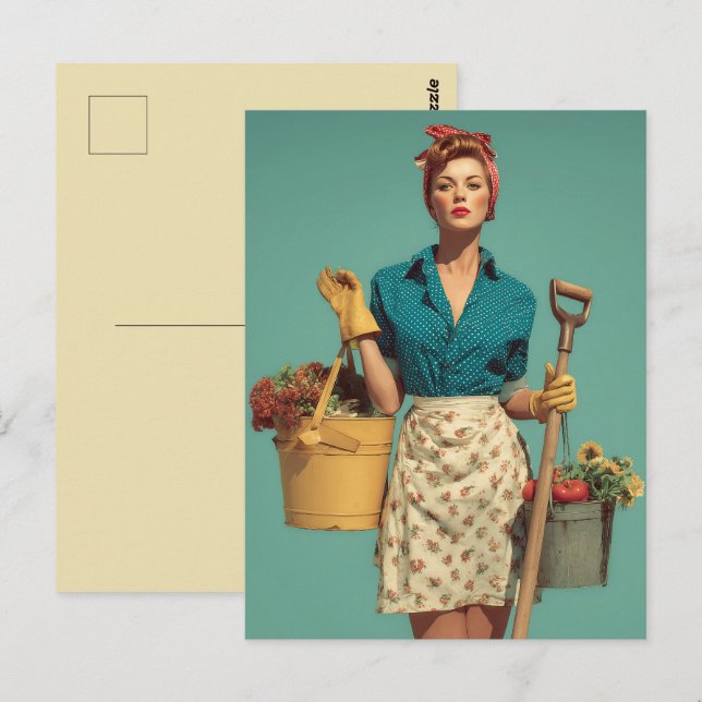 Postal Estilo de Jardín Vintage Confianza (Anverso / Reverso)