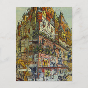 Postal Estilo de la Vintage Ciudad Ocupada Centro de la C