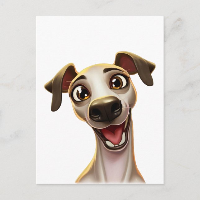 Postal Estilo de Personalizado Happy Whippet (Anverso)
