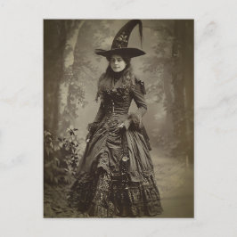 Postal Estilo de retrato de la bruja victoriana Sepia 3